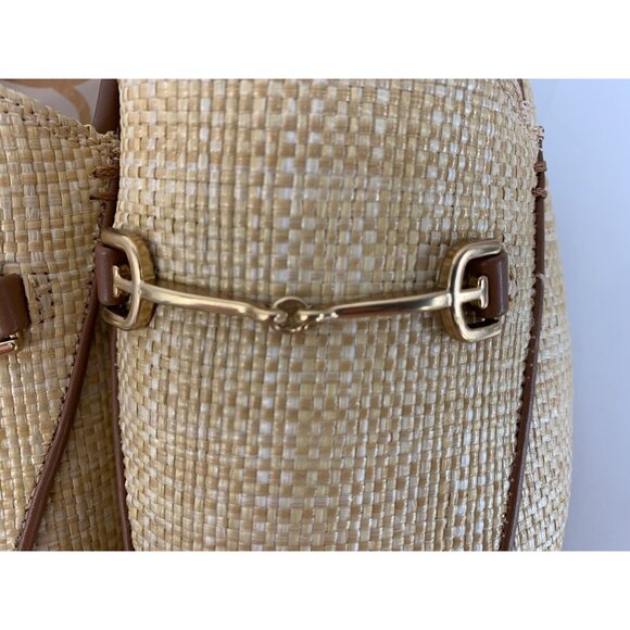 New Sam Edelman Womens Natural Raffia Loafers Gold Bit Detail Size 10M Slip On - Picture 6 of 14